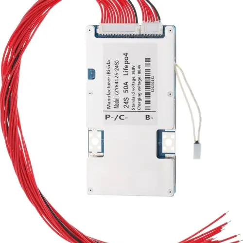 24S BMS 72V 50A Lifepo4 Sistema de gestión de baterías PCB placa de protección con cable de equilibrio y NTC, diez protecciones funcionales, puerto común, para batería Lifepo4 (24S 72V 50A)'s photo #1